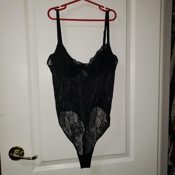 Black Lace Mesh Bustier Bodysuit - Revamped (Urban Planet) - Picture 4 of 5